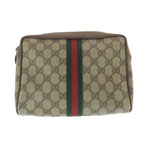 Gucci Vintage Sherry Clutch Beige Brown